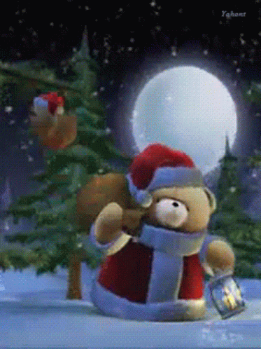 Merry Christmas Bear GIF - Merry Christmas Bear Snow GIFs