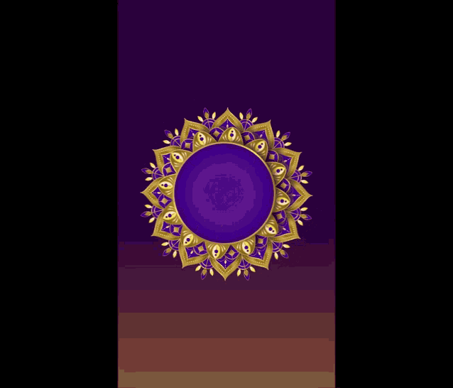 a purple background with a candle in the middle and a man in the corner