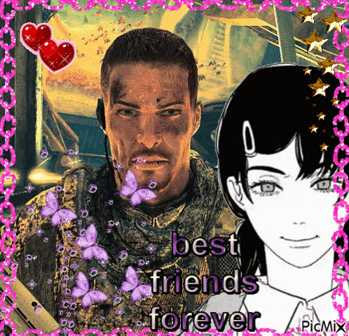 a picture of a man and a girl says best friends forever