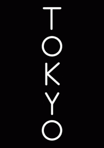 the word tokyo is written in white on a black background