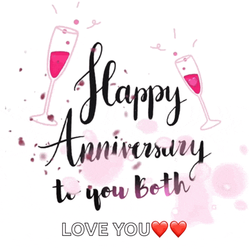 a greeting card that says happy anniversary to you both love you