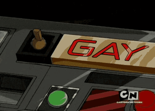 a cartoon of a switch that says gay
