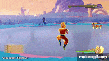 a screenshot of a video game that says goku ( super saiyan 2 ) on it