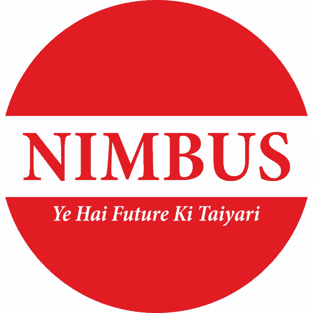 a red circle with nimbus ye hai future ki taiyari written in white