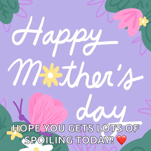 a happy mother 's day card with flowers and leaves