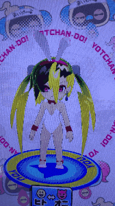 a cartoon character with the word yotchan on the top