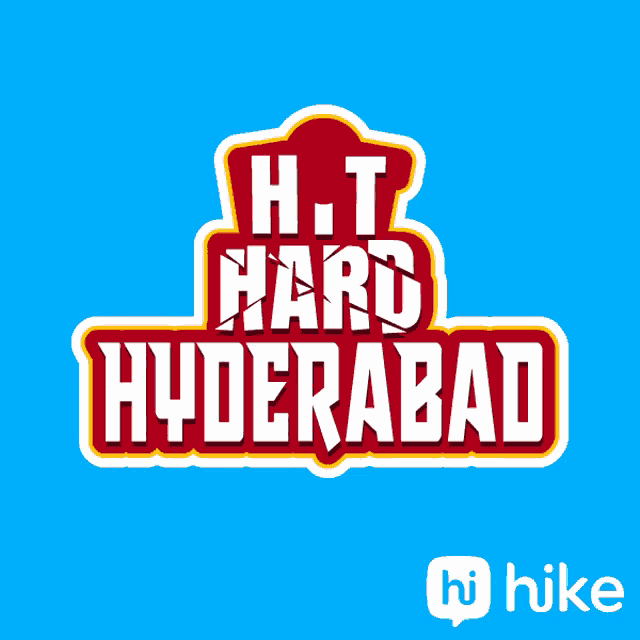 a logo for hit hard hyderabad with a cricket ball on it