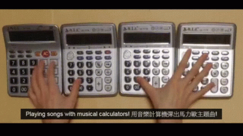 Musical Calculator 音樂計算機彈奏 GIF