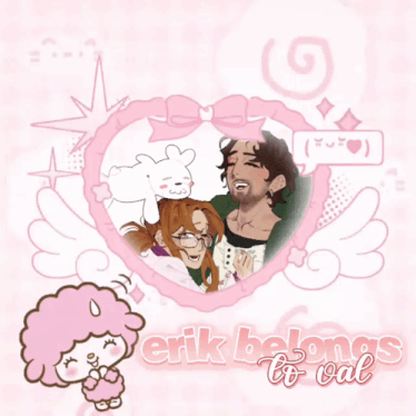 erik belongs to val is written on a pink heart