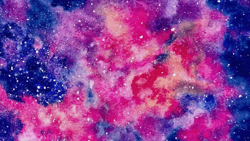 a watercolor painting of a galaxy with pink , purple and blue colors