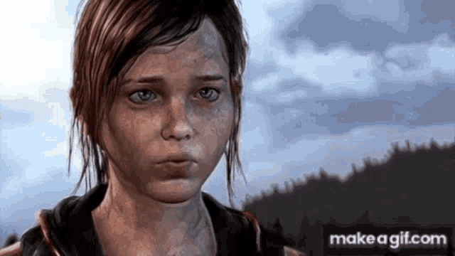 a painting of a girl with a make a gif.com watermark on the bottom