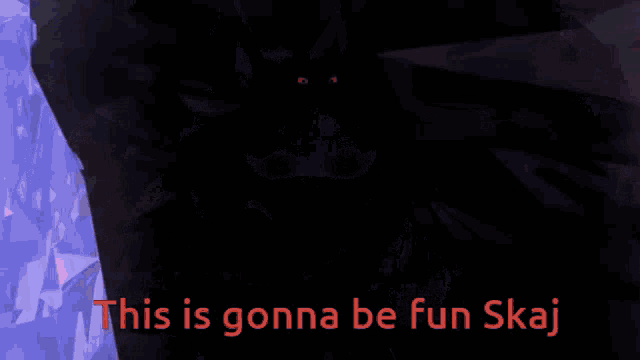 a picture of a fox with the words this is gonna be fun skaj