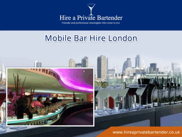 hire a private bartender mobile bar hire london poster