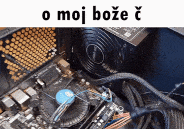 an open computer with the words o moj boze written on the top