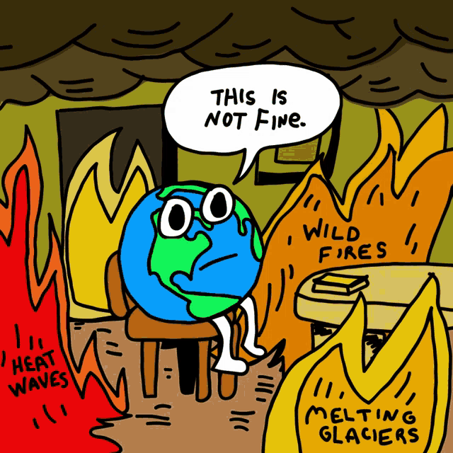 This Is Not Fine Everything Is Fine GIF - This Is Not Fine Everything Is Fine Earth GIFs