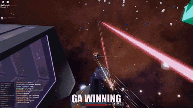 a screenshot of a video game with the words ga winning