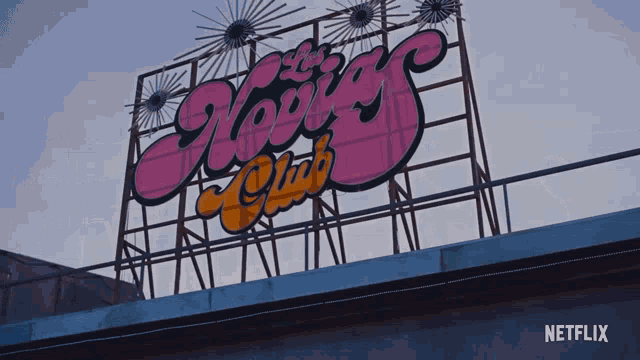 a netflix ad shows a pink and orange sign