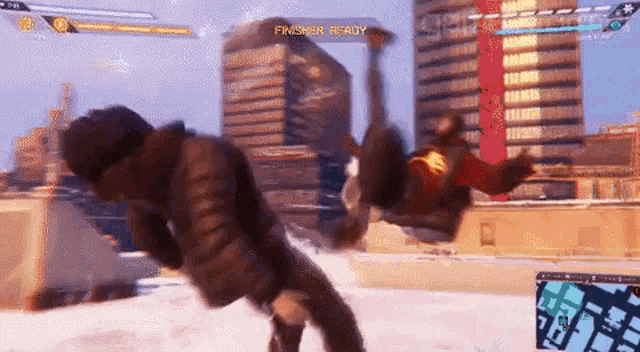 a video game is being played and the screen says finisher ready .