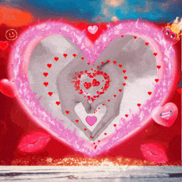 a picture of a heart with hearts and a pink heart that says thank you