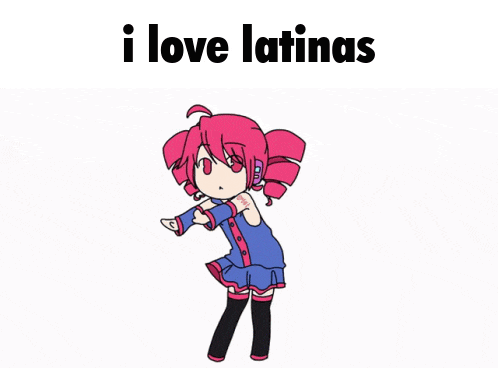 a cartoon of a girl with the words " i love latinas " written above her