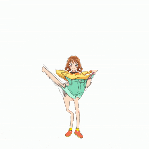 a drawing of a girl with a yellow shirt that says ' a ' on it