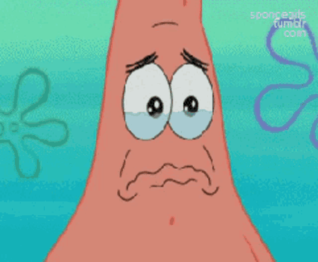 a sad patrick star from spongebob squarepants is shown