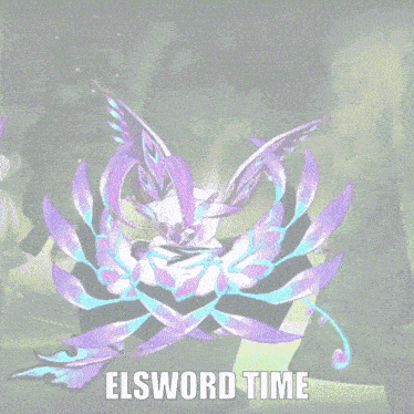 a picture of a butterfly with the words elsword time written below it