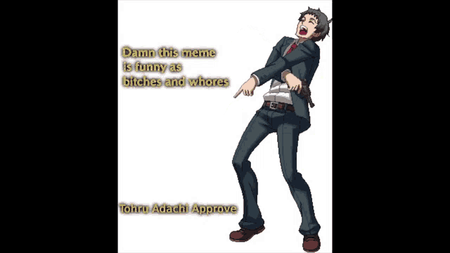 a pixel art of a man in a suit and tie holding a gun and pointing