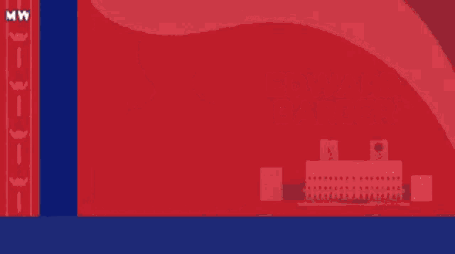 a woman is standing in front of a red and blue background with the words maymay entrata on it