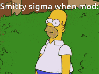 a cartoon of homer simpson with the words smitten sigma when mod below him