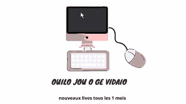 a computer monitor with a bell on it next to a keyboard and a mouse