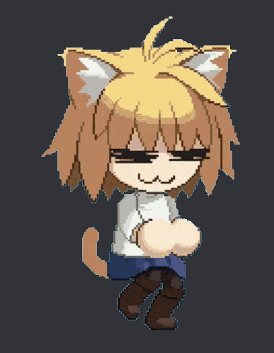 a pixel art drawing of a girl with a cat ear