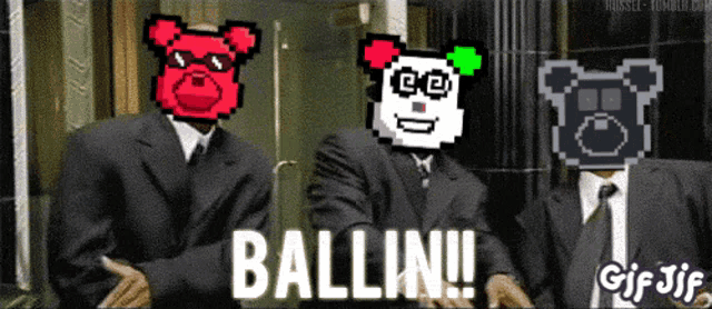a group of men in suits are standing next to each other and one of them says ballin !!!