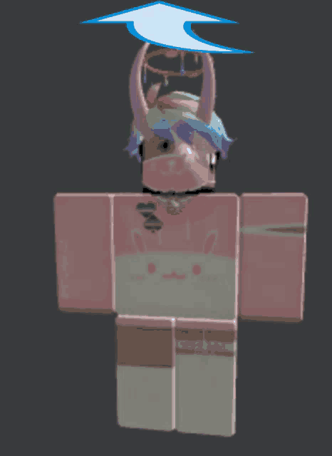 a cartoon character with horns and a rainbow haircut