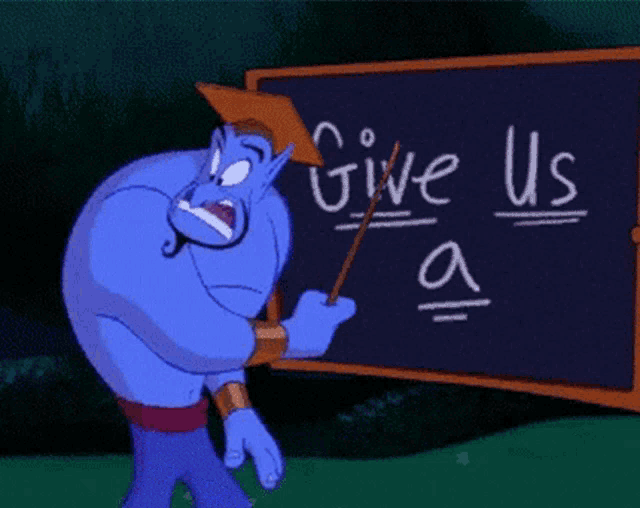 a cartoon character holds a sign that says stimulus