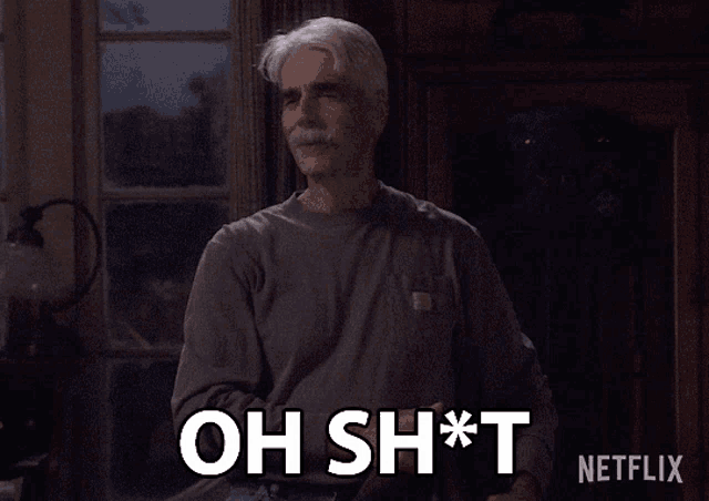 a man with a mustache says oh sh * t in a netflix ad