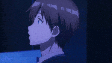 a close up of a person 's face with purple hair