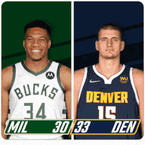 two basketball players from the bucks and denver