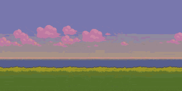 a pixel art of a cartoon character with a sword