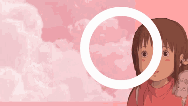 a picture of a girl with a circle around her head