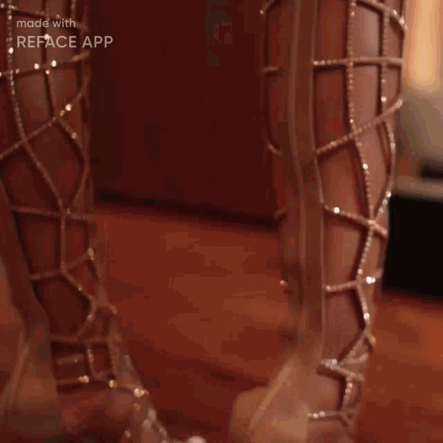a close up of a woman 's legs with the words made with reface app visible