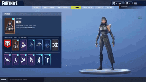 a screenshot of a video game called fortnite with a character called fate