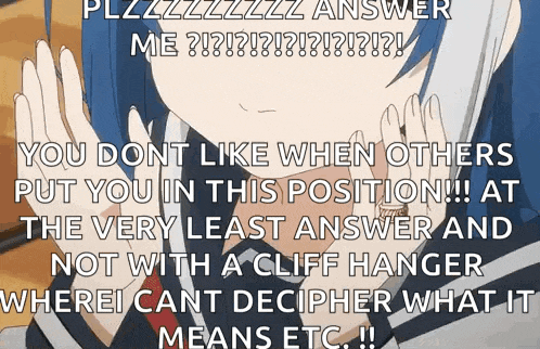 a picture of a girl with blue hair and a caption that says " you dont like when others put you in this position !! "