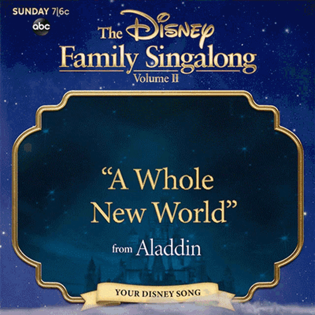 a poster for the disney family singalong volume ii featuring peter pan 's " your mother and mine "