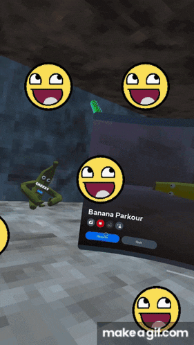 a screenshot of a game that says banana parkour on it