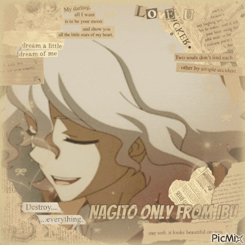 a picture of a anime character with the words nagito only from ibu on the bottom