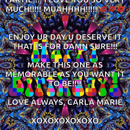 a colorful birthday card that says enjoy ur day u deserve it