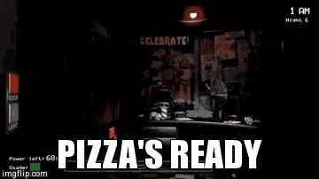 a video game says pizza 's ready at the top of the screen