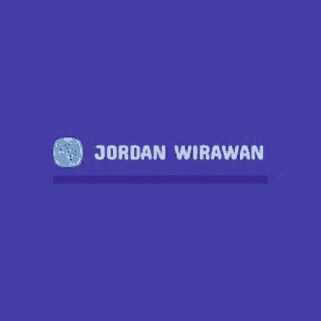 the logo for jordan wirawan is a purple background with a blue icon .