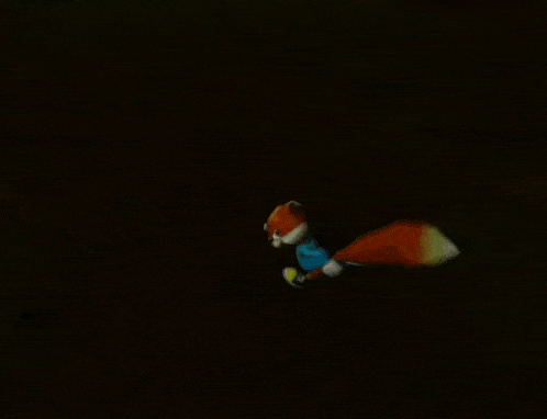 two cartoon characters standing next to each other on a dirt ground